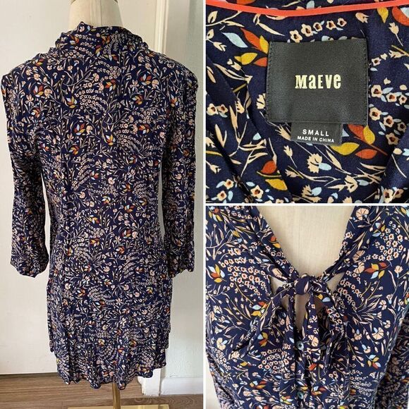 Maeve Anthropologie Floral Swing Bow Top - Picture 4 of 4